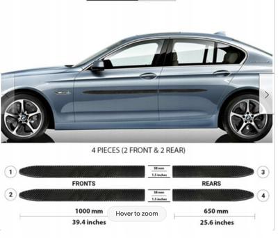 BMW 5 2010-2016 - BLACK Side Door Strips