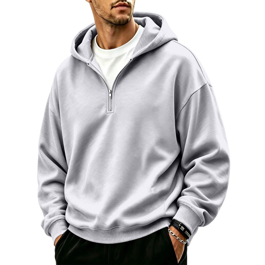 Men's Casual Full Zip Hoodie Loose Fit Sweatshirt for Sport and Everyday Wear