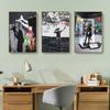 Banksy Graffiti-Kunst auf Leinwand, Gemälde an der Wand, Kunst, Poster und Drucke für Wohnzimmer, Home-Office, Dekoration, rahmenloses Dekor, Geschenke
