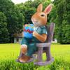 Festival Easter Bunny Statues Resin Crafts Animal Figurine  Patio Bedroom Balcony