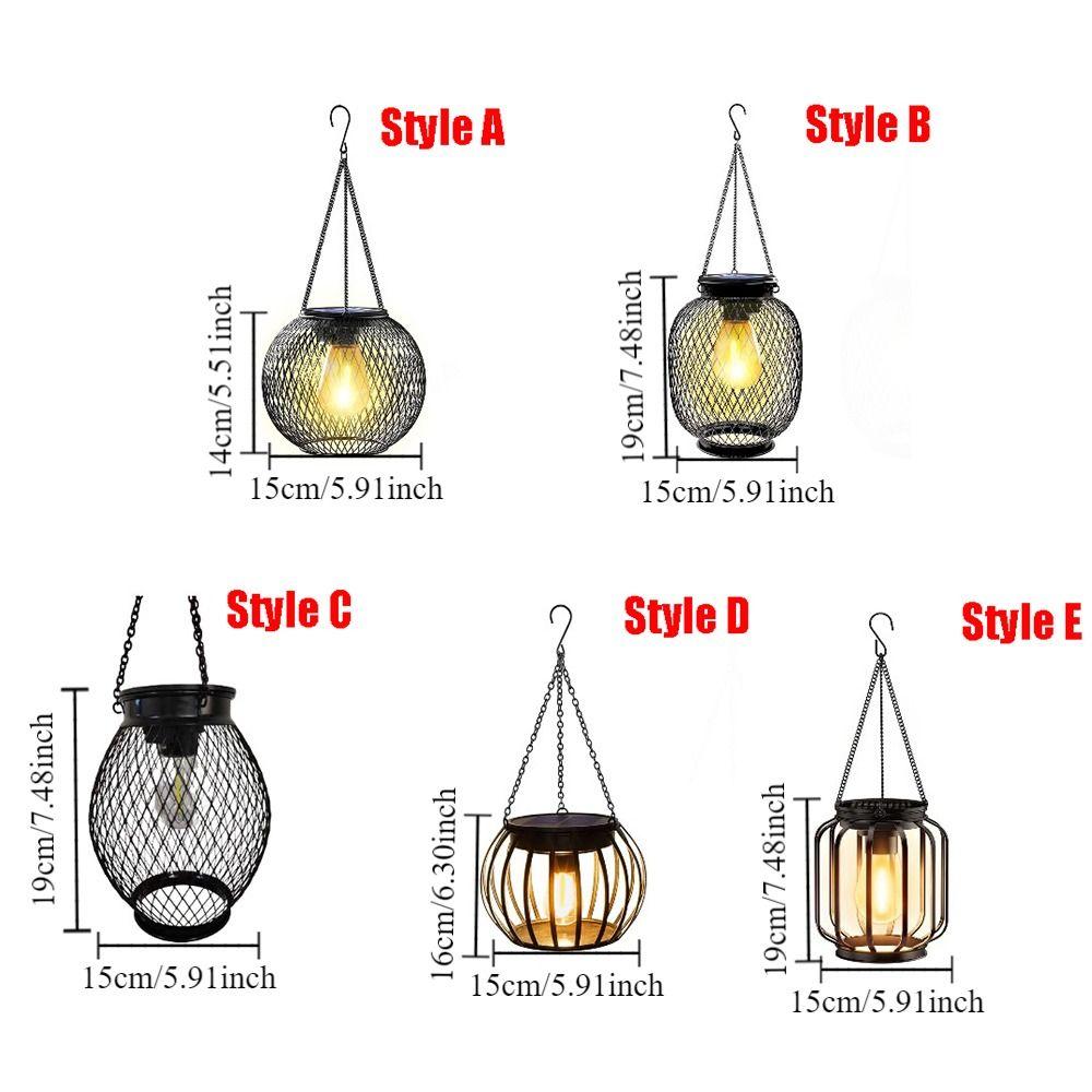 Waterproof Solar Lantern Lights Brighter Metal Solar-Powered Hanging Lanterns Durable Rechargeable Wireless Outdoor Lights