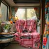 Pink Car With Flowers Blanket Personalized Name Soft Comfortable Stylish Blanket Car Blanket Perfect For Travel Camping Outdoor Home Suitable For All