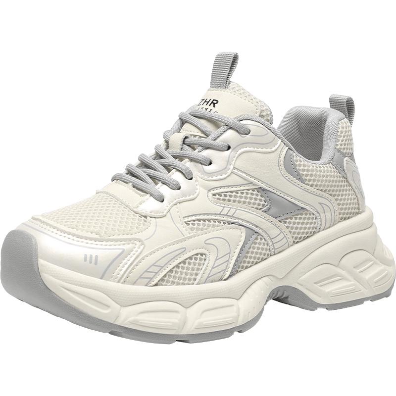ZHR Women s AB69 Platform Dad Sneakers 40 бежевый