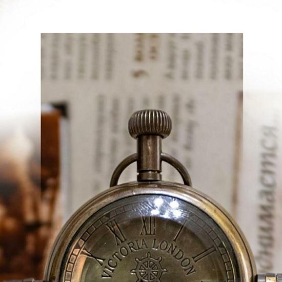 Victorian Brass Desk Clock Nautical Anchor Dial, London Decor Home Decor