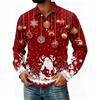 Surprising Santa Claus Funny Print Christmas Button Shirt For Men Christmas New Year Party Holiday Long Sleeve Shirt New Trend