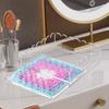 Acrylic Tray with Drawer Modern Scallope Anti-Slip Desk Decor Trinket Tray for Message Crafts Photos Square Display Holder