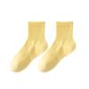 Female Summer Solid Color Cotton Tube Anti Pilling Boneless Seam Head Tube Socks