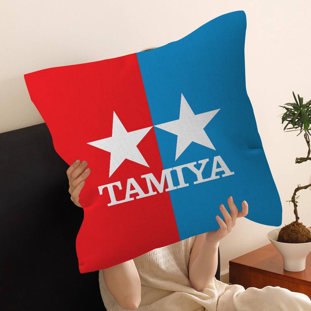 T-Tamiya Logo Pillowcase Toon Gift Cushion Cover Bedroom Home Sofa Chair Seat Decor Pillow Case