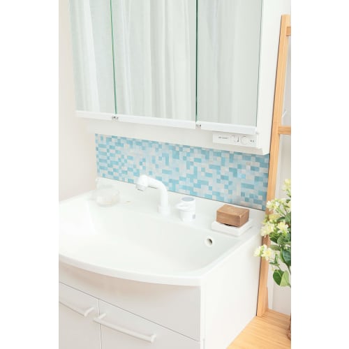 R(R) Metal Tile +it+id Small Blue, 15 x 30 x 0.4 cm, Stainless Steel Look Tile, Heat Resistant up to 130C (AT-006)