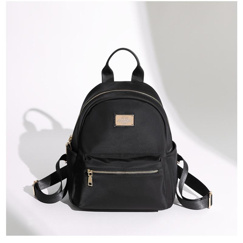 Solid Color Oxford Cloth Backpack Student Small Backpack for Women Lightweight Commute Fall Nylon Waterproof