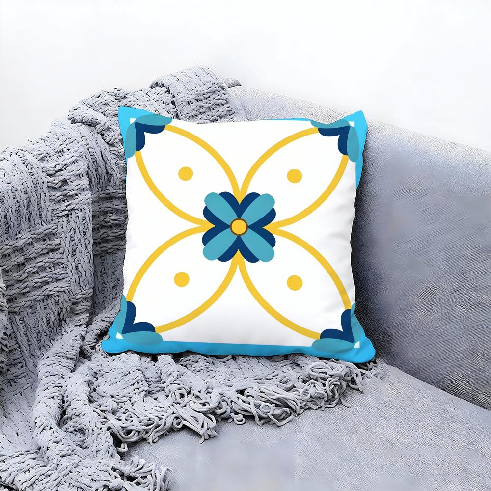 Exotic Portuguese Pattern Cushion Cover Premium Comfort Reversible Pillow Cove Two in One Design for Any Room Car Interior