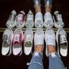 Women's Rhinestone Flat Sneakers - Stylish Lace Up Low Top Shoes for Outdoor Activities