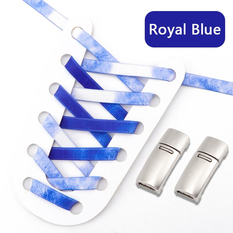 1 Pair No Tie Shoelaces Magnetic Metal Lock Elastic Shoe Laces Colorful Flat Leisure for Men and Women Lazy Shoelace Accessories