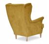 Fotel uszak ARI skandynawski Family Meble, wygodny Stylowy żółty Welur