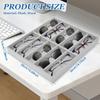Sunglass Organiser 10 Slots Plush Glasses Display Tray Stackable Eye Wear Collection Storage Organizer for Home Display