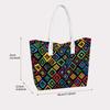 Colorful Geometric Pattern Tote Bag Casual Portable Large Capacity Daily Use Shoulder Handbag