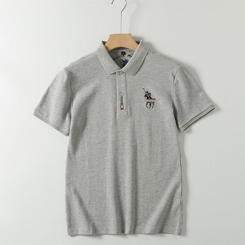 Polo Foreign Trade Leftover Stock Clearance Casual Short-Sleeved T-shirt Grey L