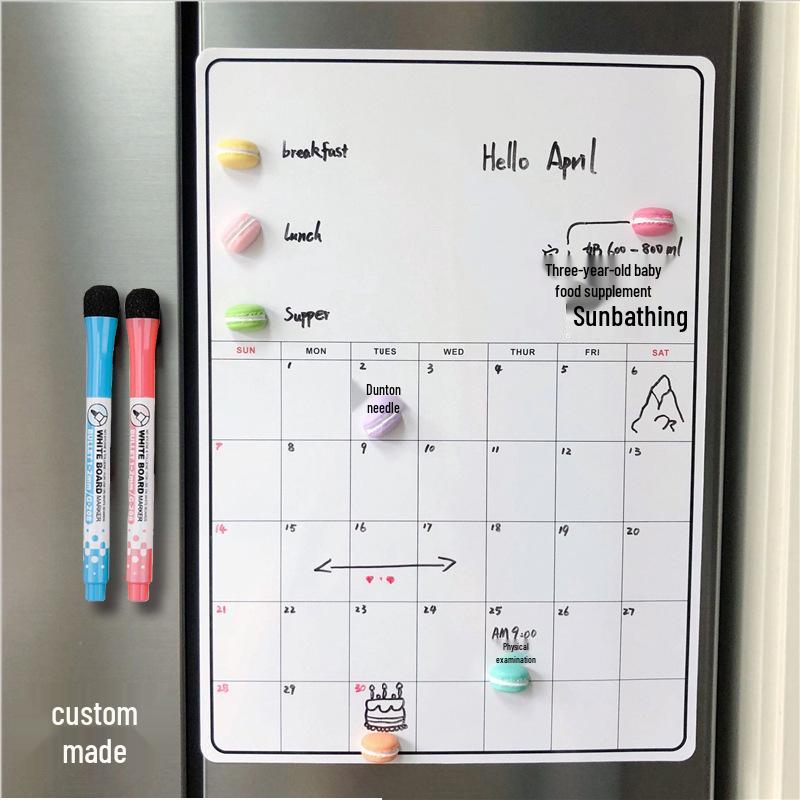 Adesivo Personalizzato Lavabile Magnetico in Acrilico per Calendario da Frigorifero.