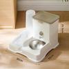 Hrănitor automat pentru fântână de băut pentru pisici și câini Dozator de apă de băut pentru animale de companie integrată cu bol dublu ceramică capacitate mare