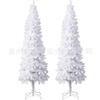 White Flocked Artificial Christmas Tree Set PVC Snow Cedar Decor Indoor Home Holiday Display
