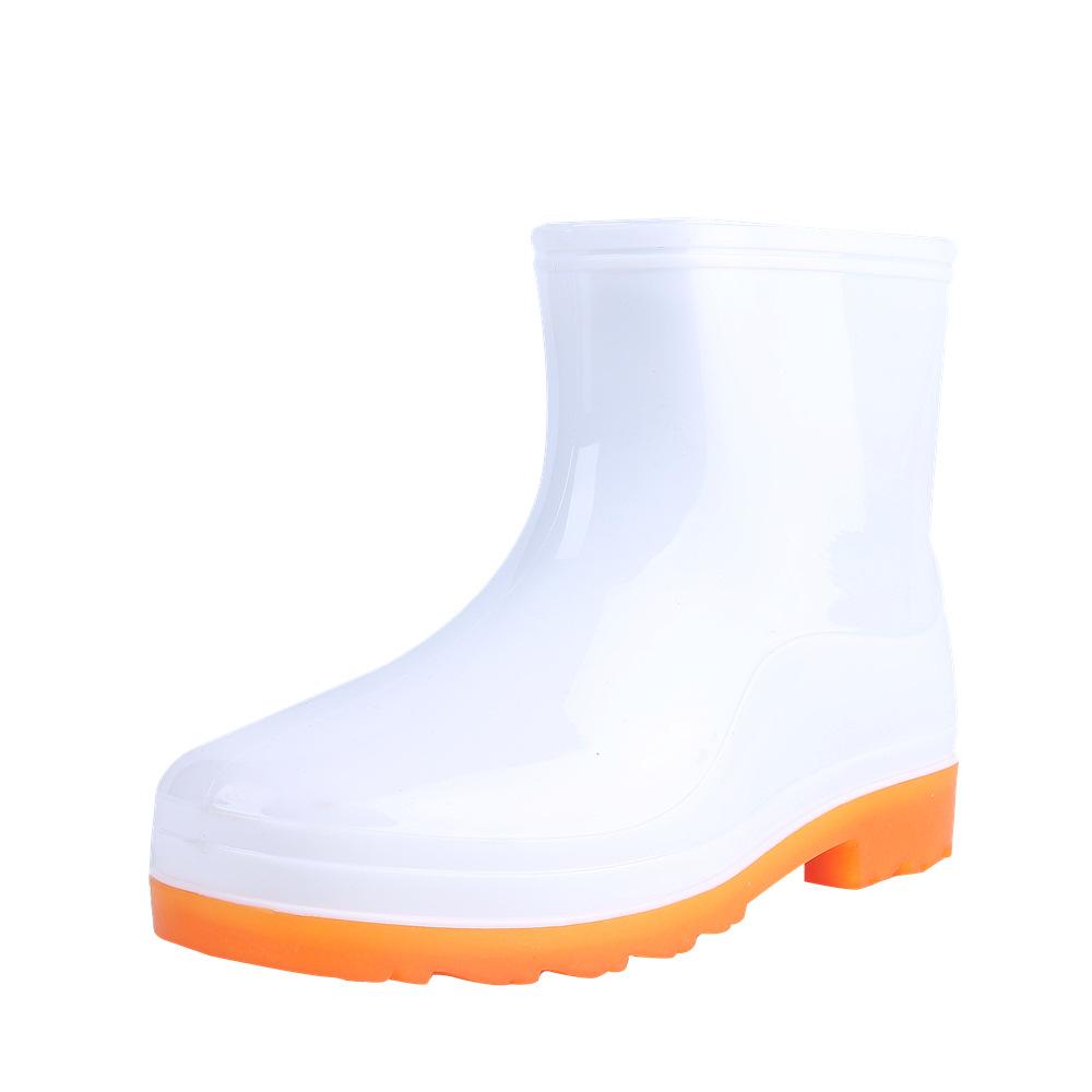 Men's PVC low tube rain shoes white beef tendon sole low-top rain boots work water shoes rubber shoes