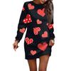 Women's Round Neck Casual Long Sleeved Valentine's Day Fashion Couple Date Dress