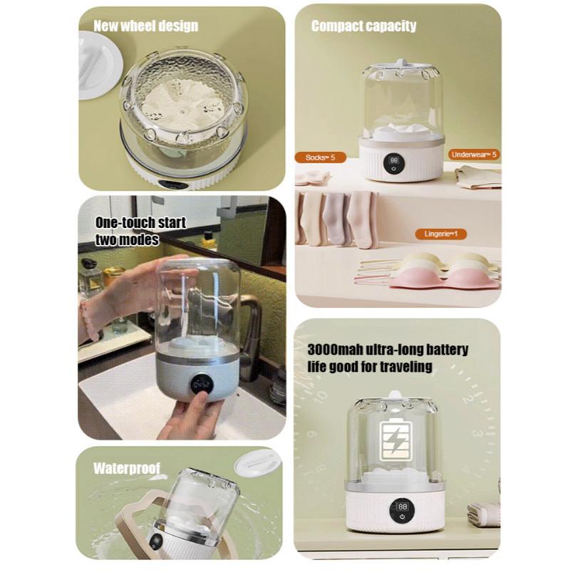 Portable Mini Electric Washer Small Travel Quickwashing Underwear Washing Machine Intelligent Identification Laundry Equipment