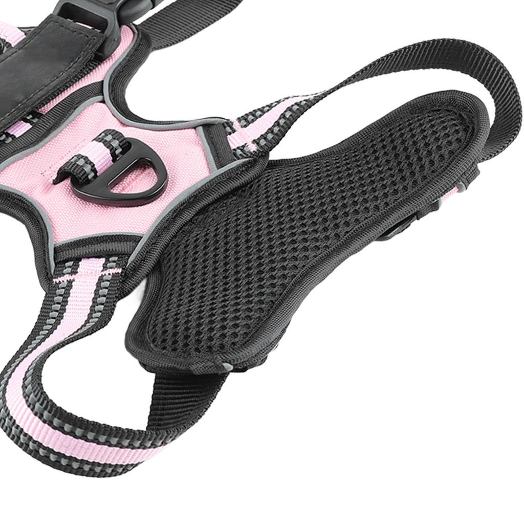 Hundegeschirr Doppellagig Verstellbar Atmungsaktives Mesh Reflektierend Ausbruchsicher Haustiergeschirr Weste für Outdoor-Wanderungen