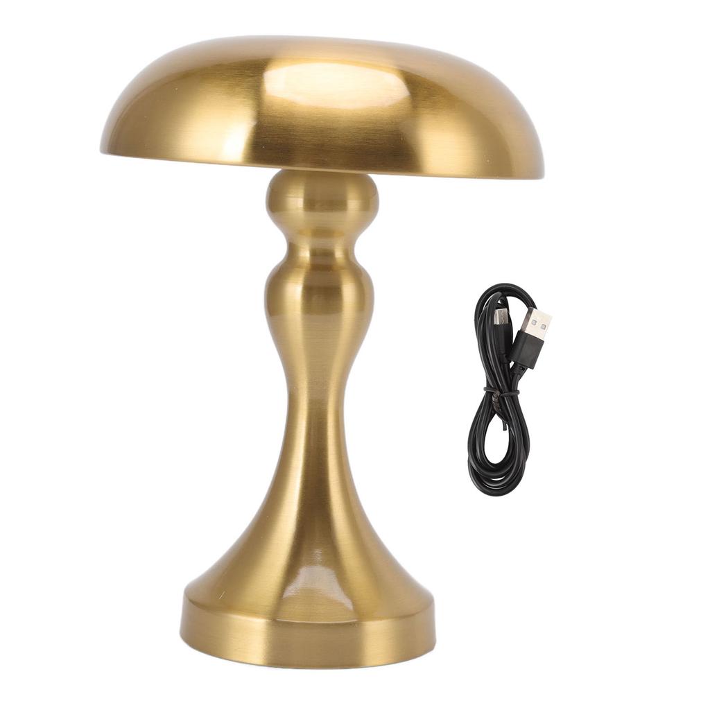Table Lamp Rechargeable Mushroom Shape 3 Speed Color Temperature Touch Stepless Dimming Night Light for Home