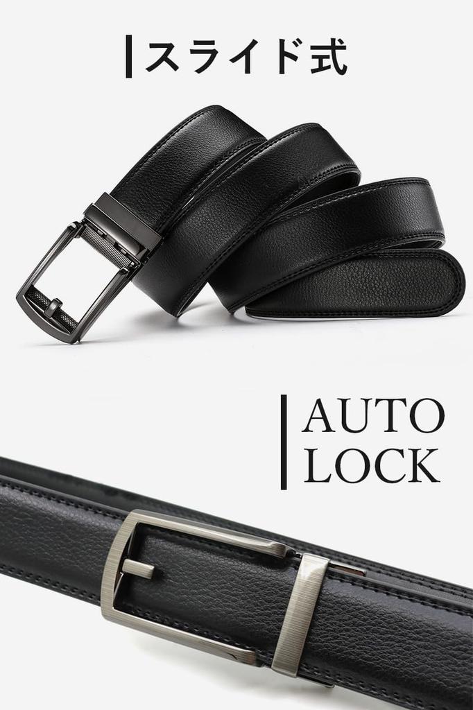 Genuine Leather Belt for Infinitely No Click AL1 Brown [JINSELF] Men, Adjustable, Holes, Auto-Lock Buckle, Suit, Business, Comfort,