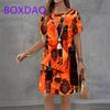 Retro African Style Print Women Dress Summer Women Dress Streetwear Clothes Short Sleeve O-Neck Loose Casual Mini Dress