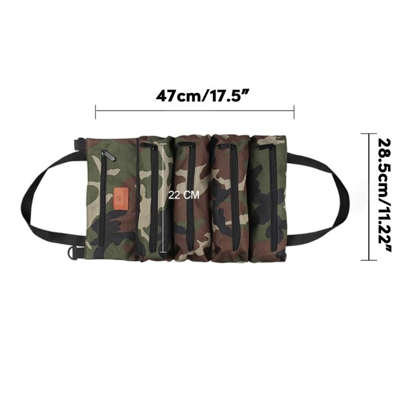 Roll Up Tool Bags Multi-Purpose Tool Bag Tool Organiser with 5 Pockets Emergency Tool Bag in Car Motorcycle for Storing