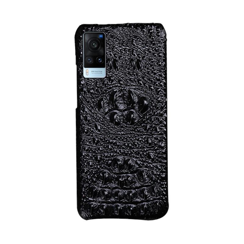 Genuine leather crocodile skull phone case for Vivo X90 Pro, X80, X60 Pro+.