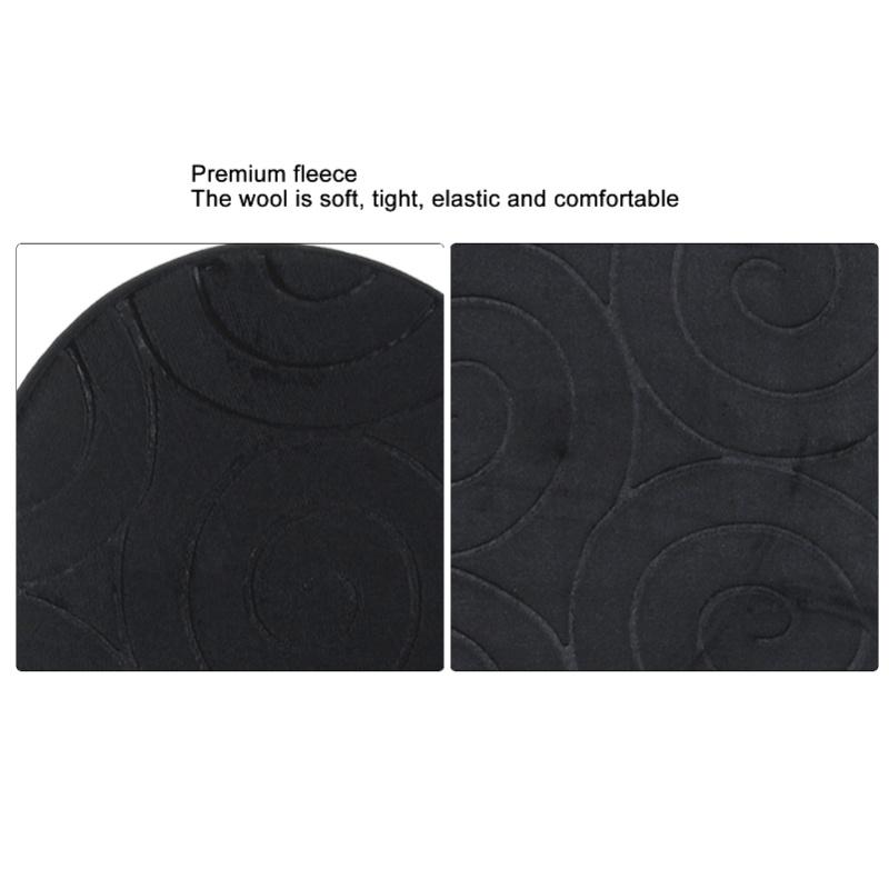 3 PCS Bathroom Mat Set Stone Embossed Toilet Lid Cover Floor Mats Bathtub Side Absorbent Carpets Black