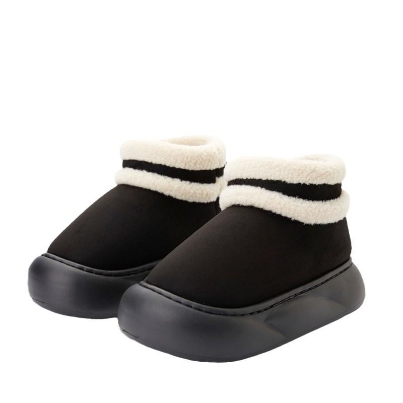 New 2025 Autumn and Winter Cute Bear New Cotton Shoes Velvet Warm Bread Shoes Home Non-slip Cotton Slippers
