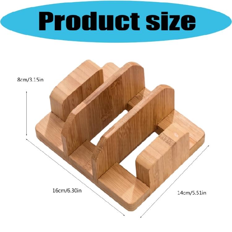 Compact Bamboos Cutting Board Storage Rack With Cutter Slot Kitchen Tool Organizers For Organized And Neat Kitchen Space