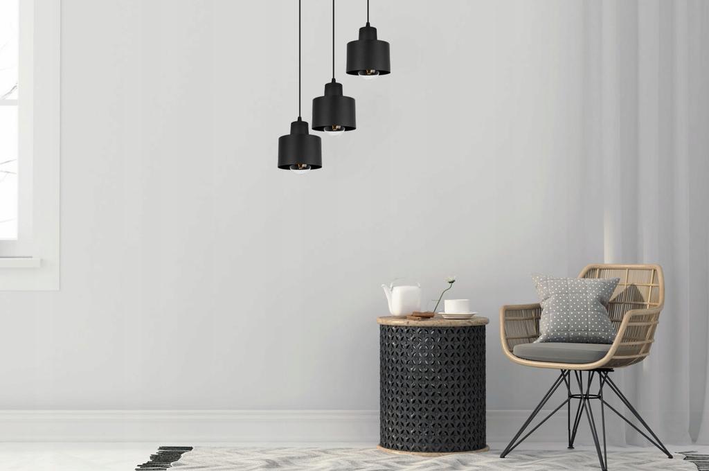 MODERN CEILING HANGING LAMP BLACK LED LAMP