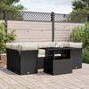 VidaXL Garden Lounge Set 7 Pcs with Cushions Black Wicker 3266376