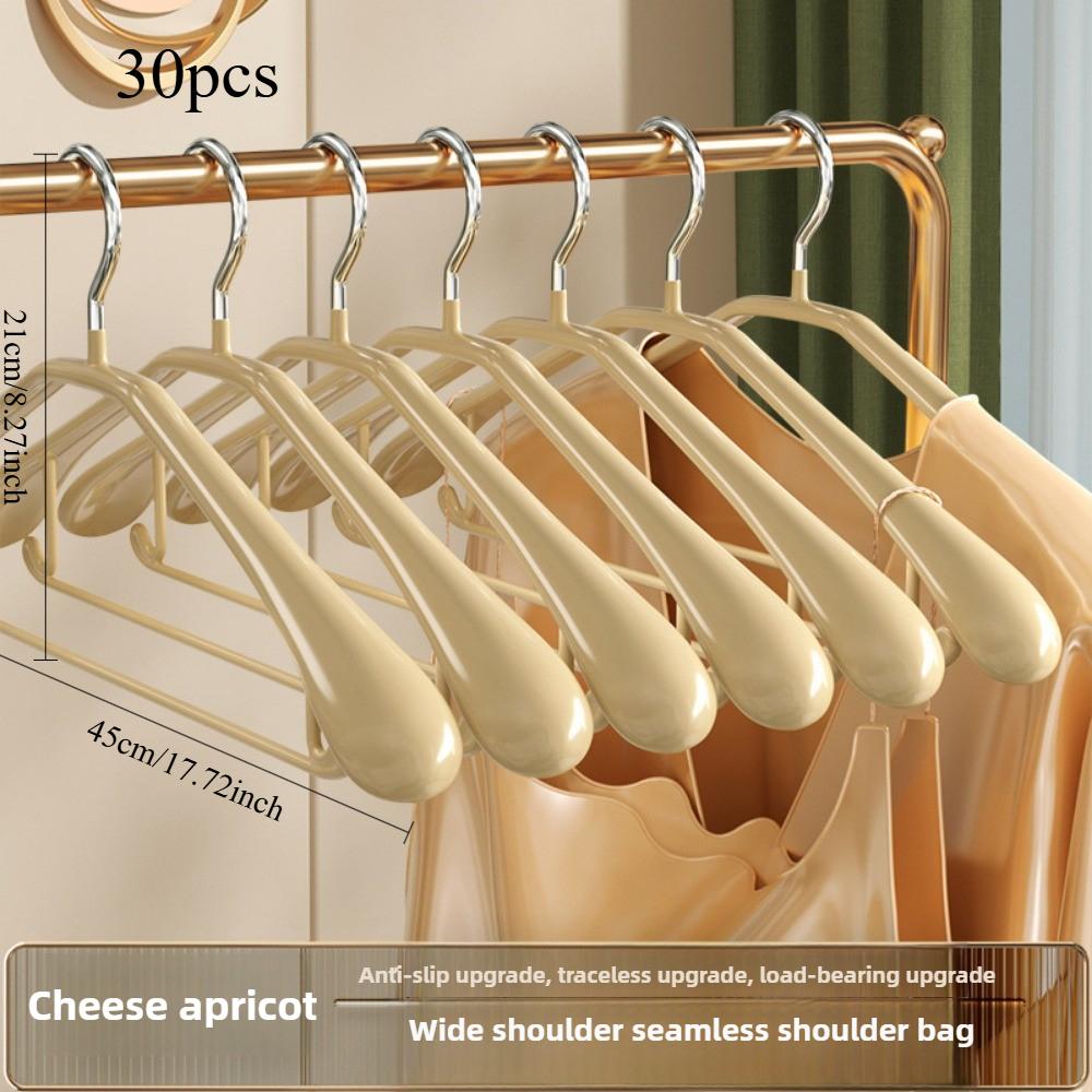 3pcs/5pcs/10pcs/30pcs/50pcs Wide Shoulder Seamless Hanger, Anti Slip, Strong Load-bearing, Suitable for Both Dry and Wet Use