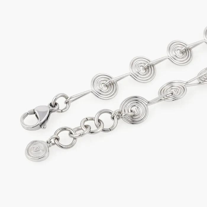 Snail Circle Surgical Steel Chain Bracelet (C2403AC1204_SV)
