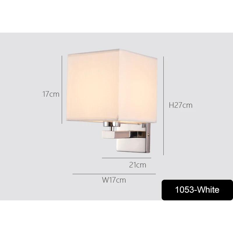 Bedroom Wall Lamp with Fabric Lampshade Modern Reading Light Metal 6W LED Wall Light for Living Room Bedside Home Decor