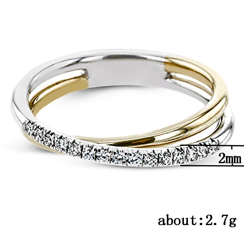 Recommended, Simple Two-Color Ring Jewelry, Copper Silver-Plated Popular Ring Accessories