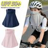 UV Protection Sunscreen Mask 2 In 1 Ice Silk Face Mask Lightweight Full Face Mask  Cycling