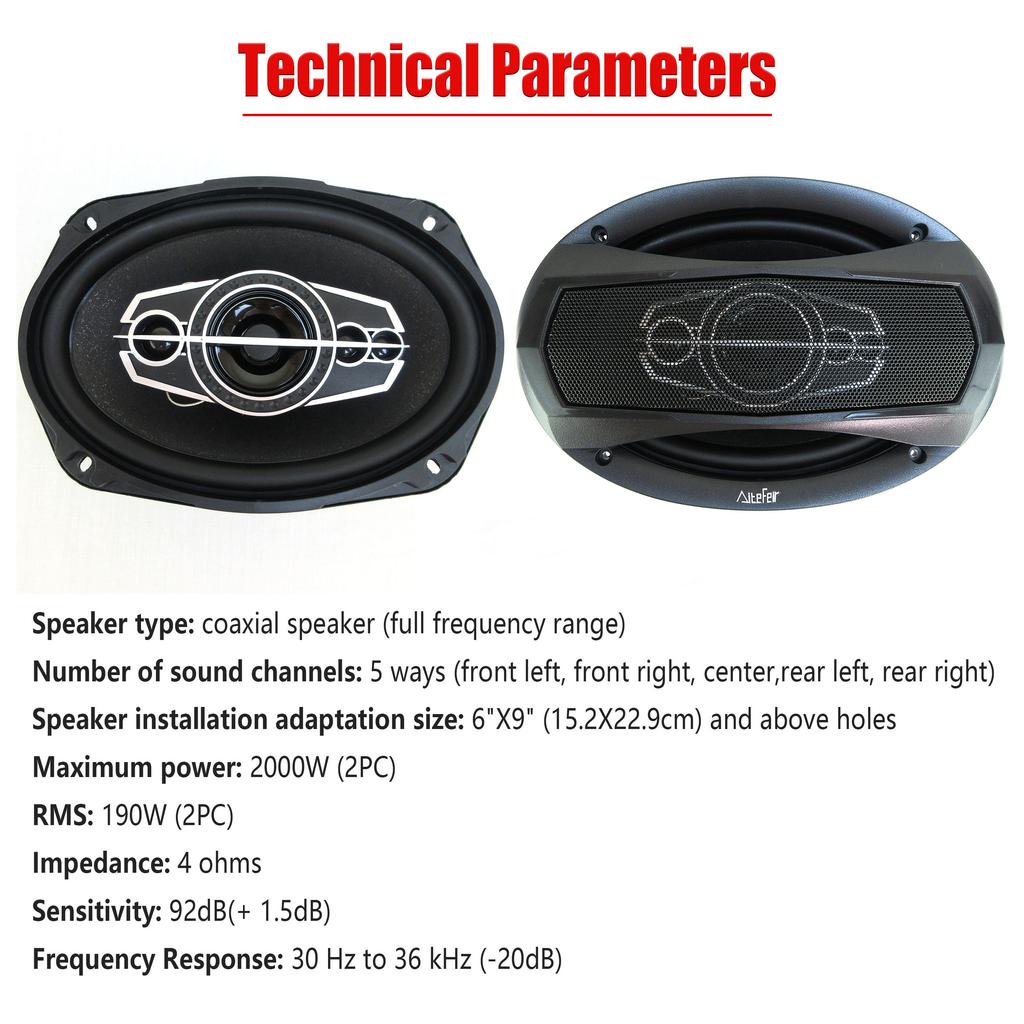 6X9 Inch 1000W 5-Way HiFi Coaxial Speaker With Dust Cover And Audio Cable Car Door Auto Audio Music Stereo Full Range Speakers
