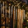 Clear Crystal Icicle Christmas Ornaments Acrylic Ice Pendants for Xmas Tree Window Eaves Wedding Winter Party Holiday Decoration