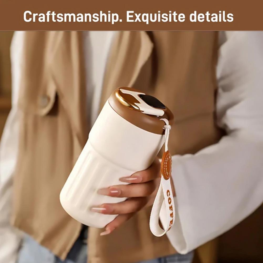 450ML Niedlicher Kaffeebecher Tragbarer Edelstahl Isolierbecher für den täglichen Gebrauch