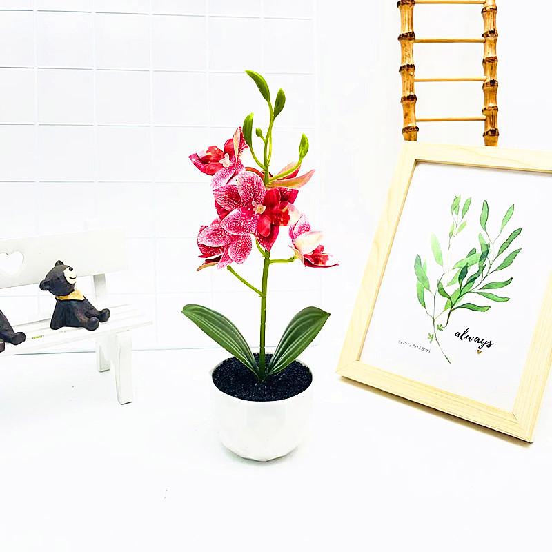 Simulated Phalaenopsis Potted Artificial Artificial Flower For Indoor Outdoor Decoration And Photography Use
