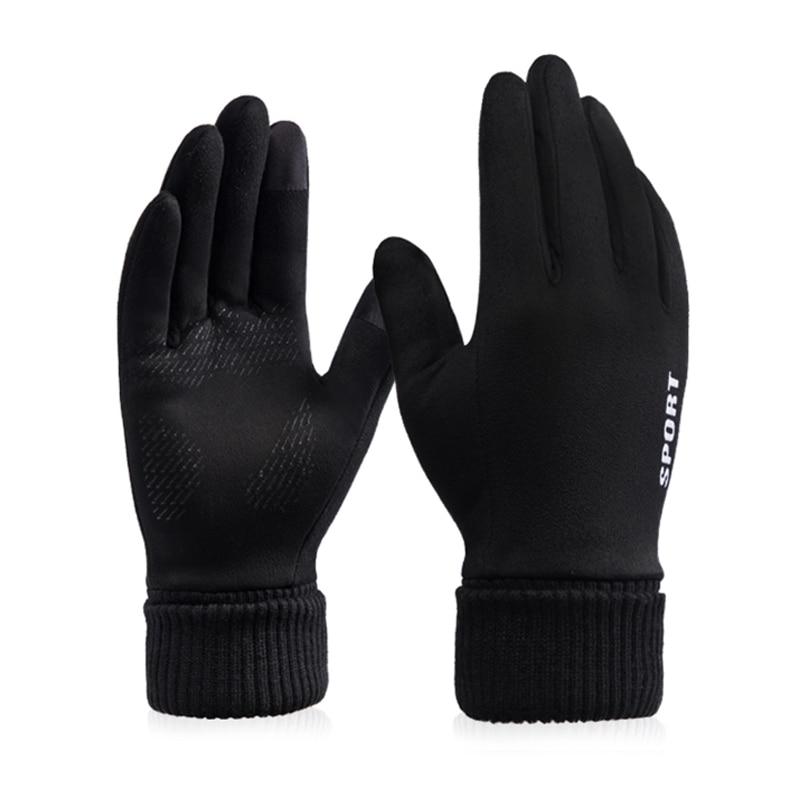 Winter Men Gloves Outdoor Keep Warm Touch Screen Riding Motorcycle Gloves Male Suede Windproof Full Finger Gloves
