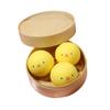 3Pcs/Set Simulated Steamed Bun Toy with Steamer Stress Relief Pig Chick Panda Bun Squeeze Sensory Toy Slow Rising Dumpling Stress Ball