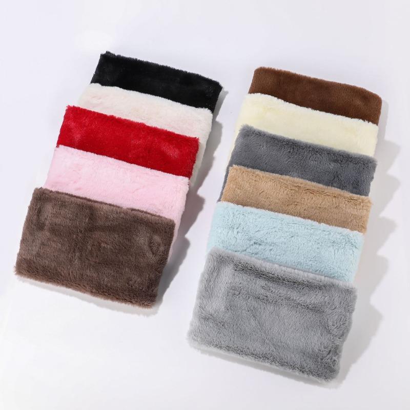 Autumn and Winter Velvet Thickened Single-ring Sleeve Elastic Scarf Men and Women Versatile Solid Color Windproof Neck Scarf